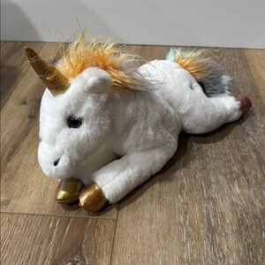 Plush Unicorn with Gold Accents